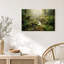 Tableau sur toile représentant un ruisseau ensoleillé entouré de fougères-341059887