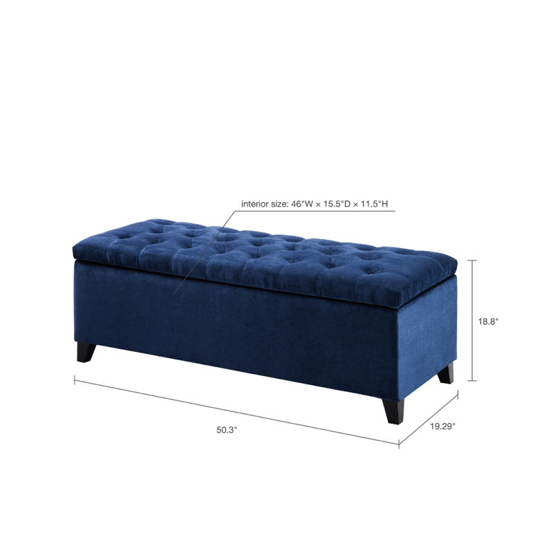 Banc de rangement bleu marine en tissu - fonctionnel, Marine