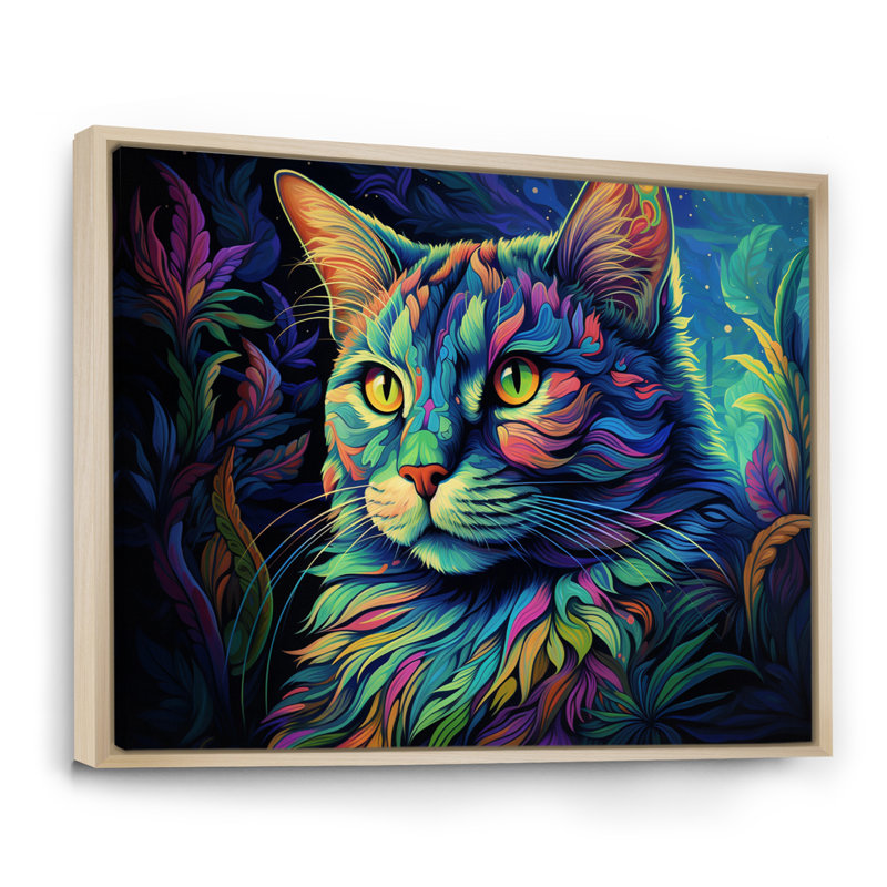 " Magical Cat Grace ", Natural Floater Framed, 30" H x 40" W x 1.5" D