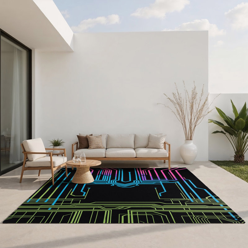 Tapis intérieur et extérieur Hyper Radiance, Rectangle 1 pi 6 po x 2 pi 6 po