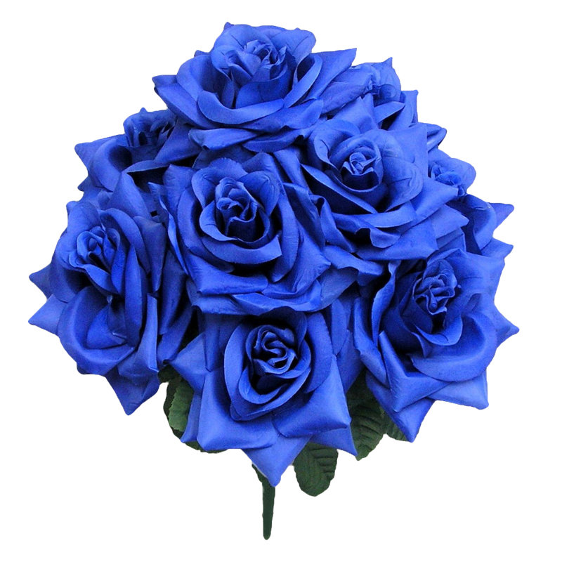 14 tiges de rosier, Bleu, H 20 po x l 12 po x P 9 po