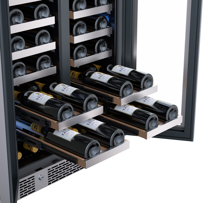 Stainless Steel 24-Inch Dual Zone French Door Wine Cooler