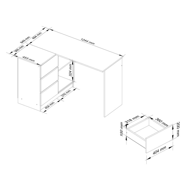 Sicely L-Shaped Desk