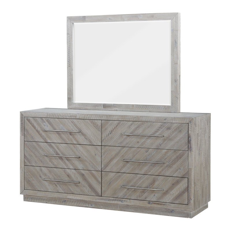 Commode double 6 tiroirs Kymar, Gris