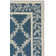 Tapis bleu / ivoire en laine crocheté à la main à motif géométrique Jonsson