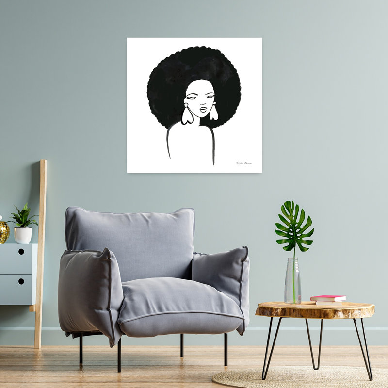 Art contemporain avec une femme africaine, H 24 po x l 24 po