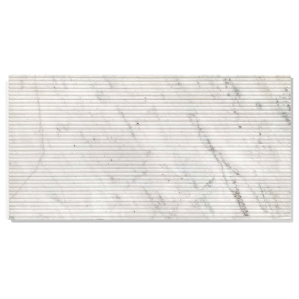 12"×24" Natural 3D Fluted Marble Tile With OL Textured Finished For Wall, 1 Box 4 PCS