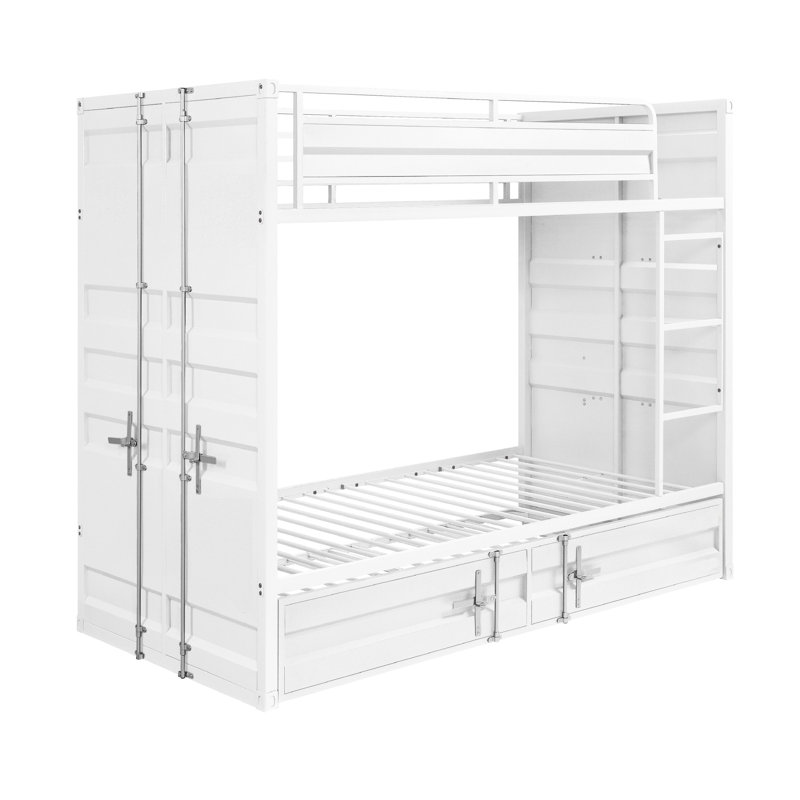 Lit superposé double en métal Rouillard par Benjamin, Blanc, Complète