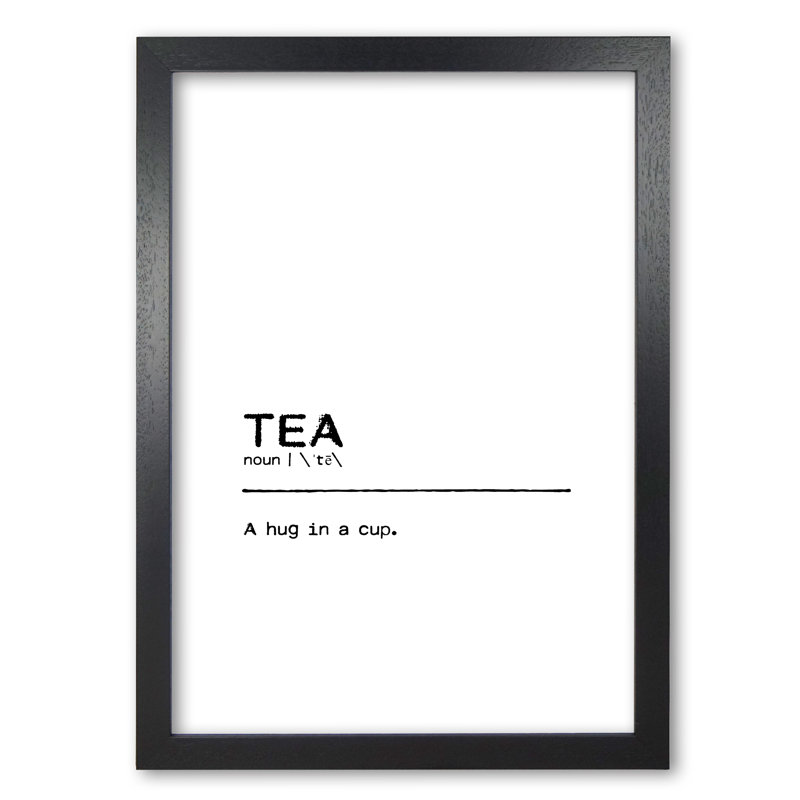 Tea Hug - Print, 42 cm H x 30 cm W x 5 cm D, Black Grain Frame