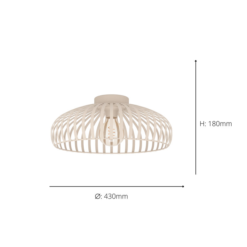Alyworth Flush Mount, 18" H x 43" W x 43" D, Beige