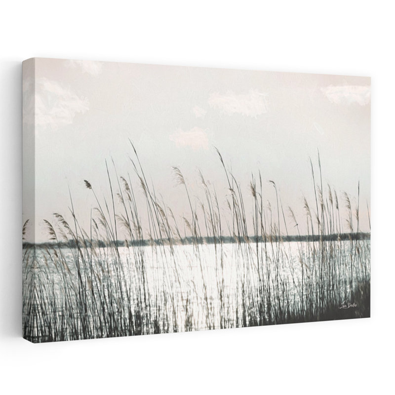 Art contemporain, paysage côtier tranquille serein minimaliste, H 40 po x l 60 po