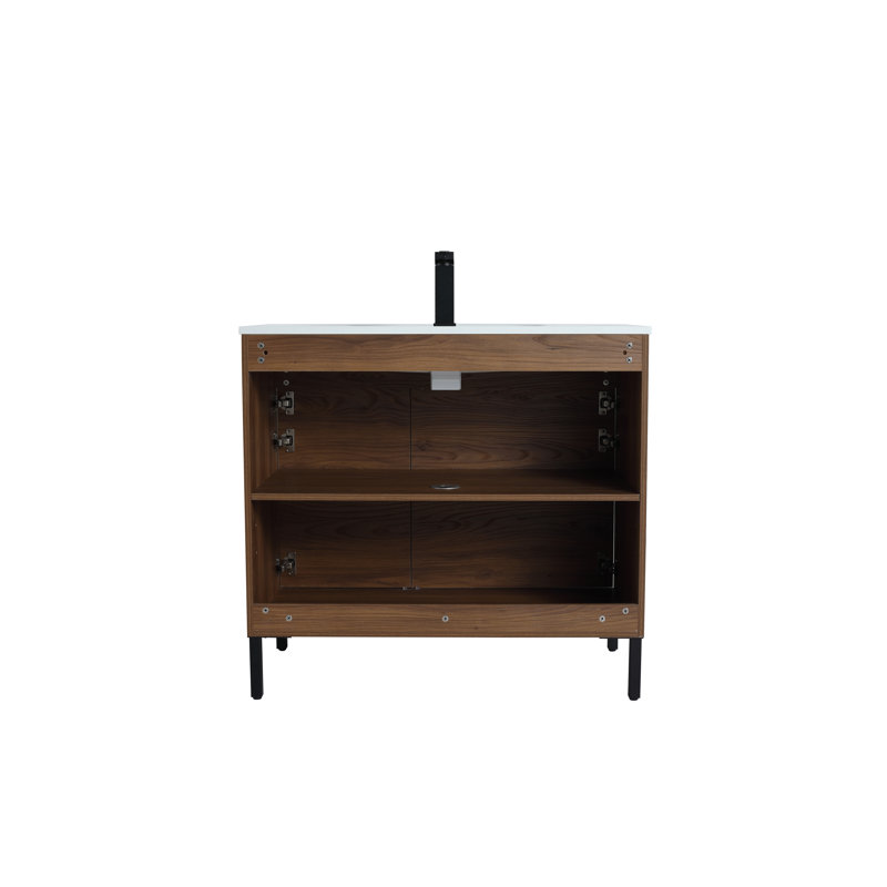 Brentten 36'' Single Bathroom Vanity with Resin Top