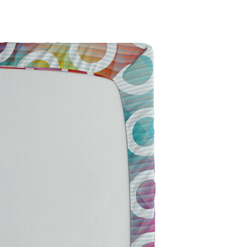 Microfiber Geometric Fitted Sheet, Full Fitted Sheet