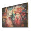 Portrait floral des alpagas roses - Alpaga sur bois-176000830