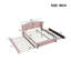 Grand lit plateforme tapissier avec tête de lit à oreilles rose doux - sans sommier, 2 tiroirs et lit gigogne pour une chambre à coucher confortable Tête de lit élégante, simple décoration gracieuse-1245175679