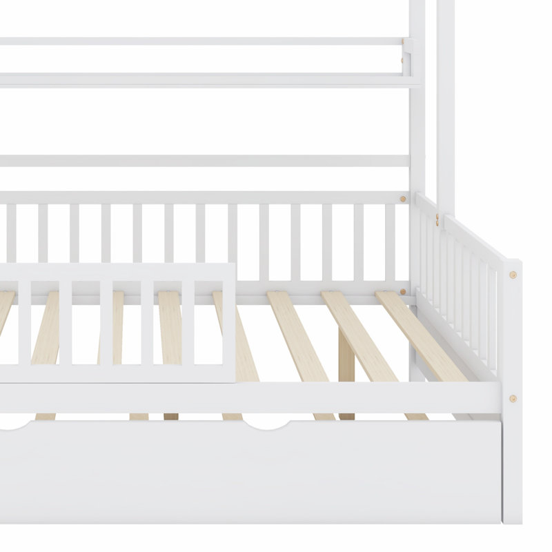Lit House avec lit gigogne, lit pour enfant avec tablette