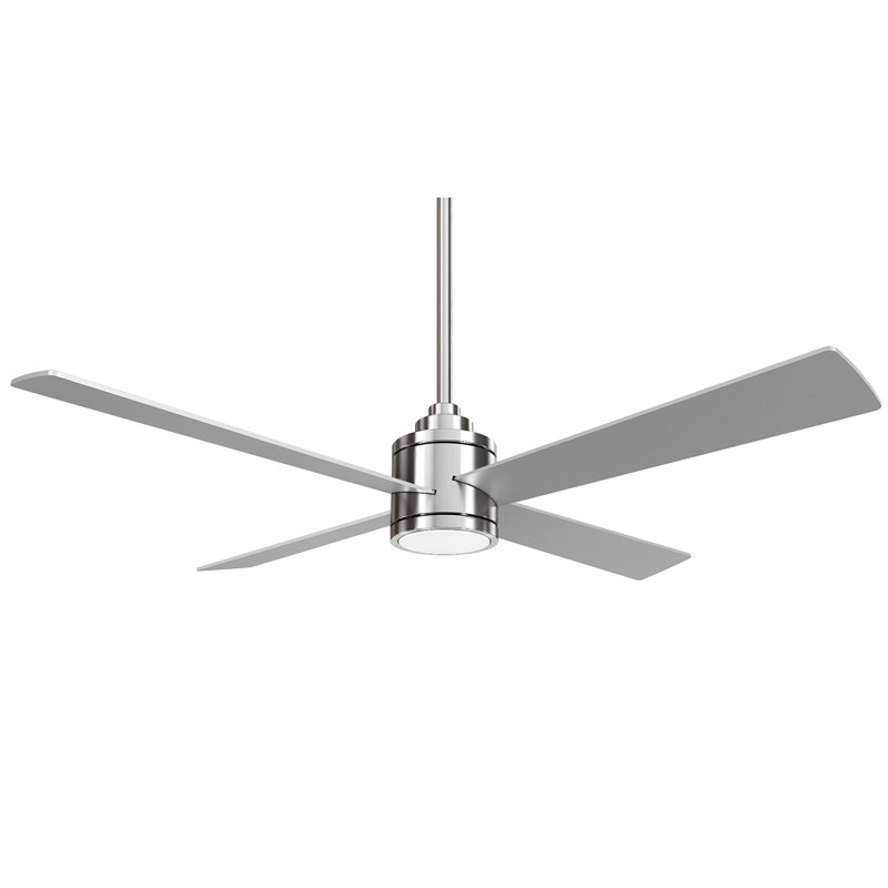 Minka Aire Falco - 54" Ceiling Fan W/Light Kit, Brushed Nickel/Silver, Brushed Nickel/Silver, Brushed Nickel/Silver