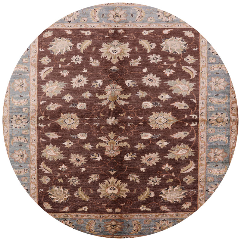 Tapis brun / bleu Maribelle, Rond 5 pi