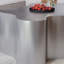 Table basse de luxe en acier inoxydable de 39,4 po - Table de centre moderne en forme de couronne pour le salon, gris