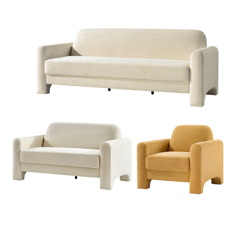 3 - Piece Living Room Set, Ivory Camel