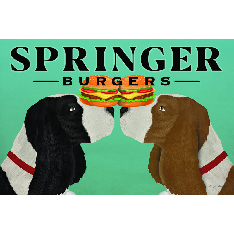 Springer Burgers par Ryan Fowler - reproduction, H 12 po x l 18 po, Toile tendue