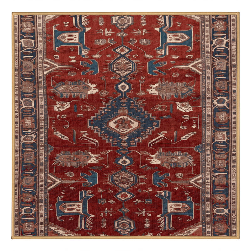Tapis brun lavable à la machine, Carré 6 pi
