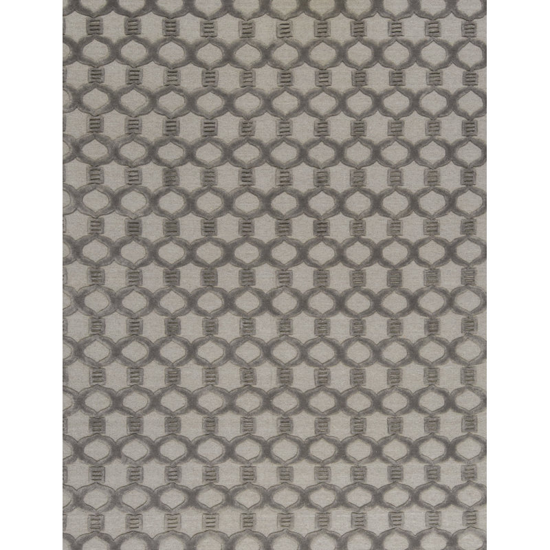 Tapis gris de haute qualité noué à la main