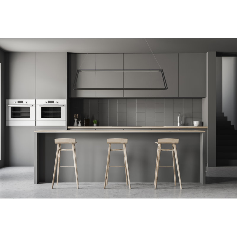 Z-Bar Rise Matte Black Aluminum LED Island Pendant