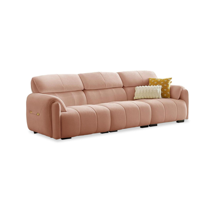 Coussin modulaire en polyester rose, Rose, H 35,43 po x l 110,24 po x P 41,34 po