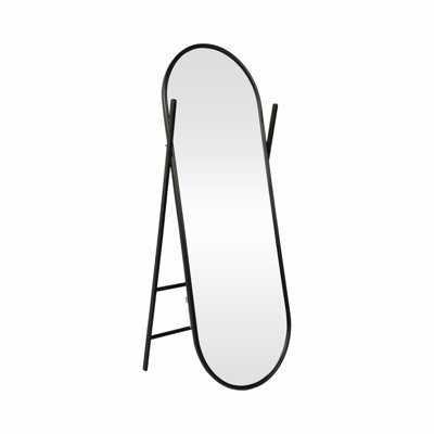 Élégant miroir sur pied noir 23 x 60 de Sagebrook Home - Design durable en fer, en verre et en panneau de fibres à densité moyenne