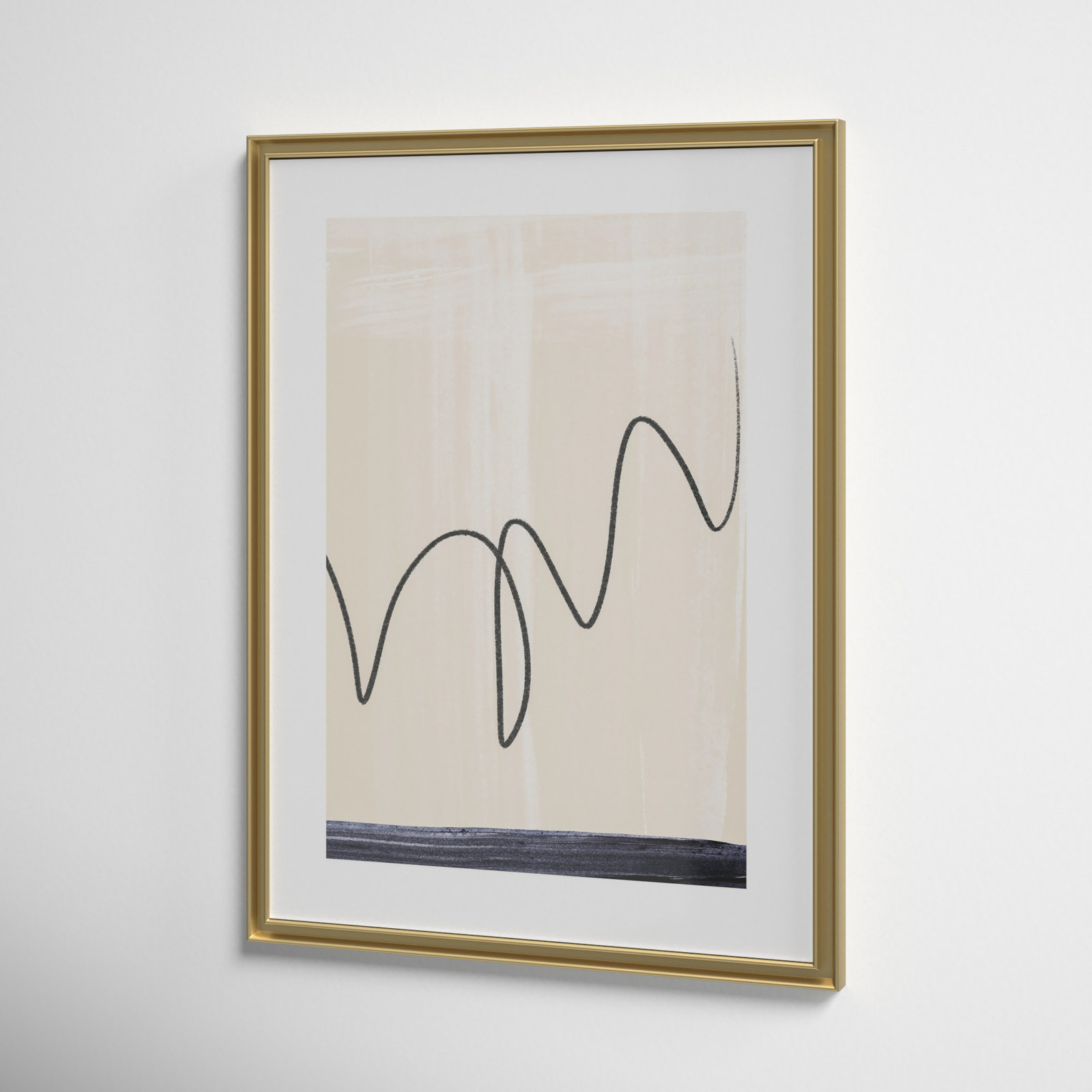 Tigerlily "Departured II" Painting, 24.25" H x 18.25" W x 0.88" D, Gold Framed Paper