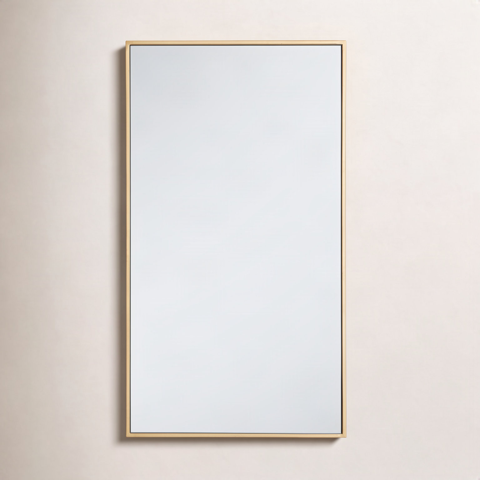 Sabine Metal Rectangle Wall Mirror, 36" x 20", Brass
