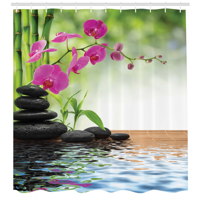 Shower Curtain with Hooks Included, 75" H x 69" W