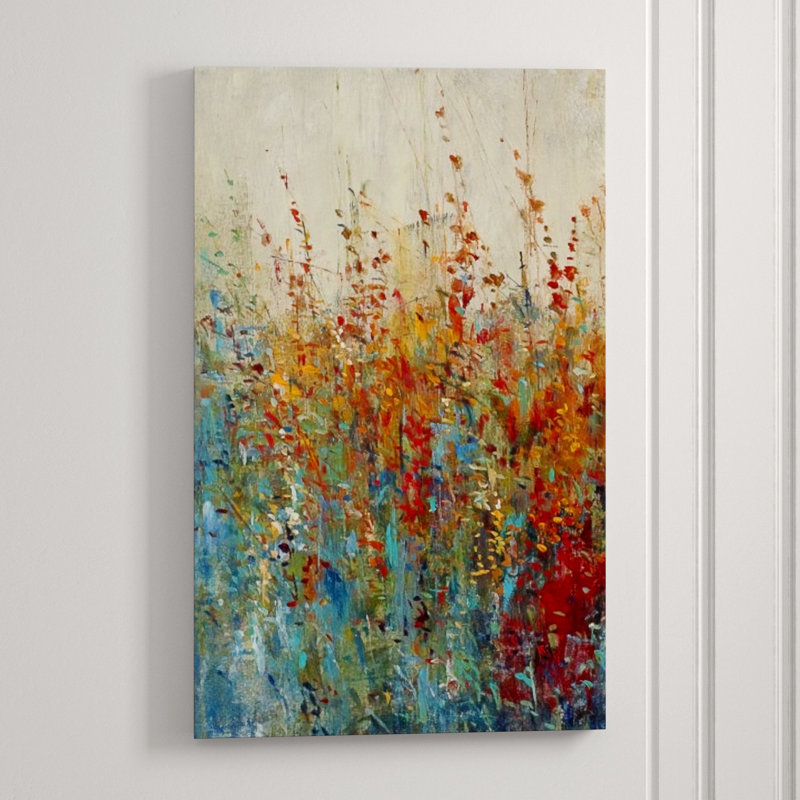 Wildflower Patch II Painting by Timothy O' Toole, 48" H x 30" W x 1.5" D, Knife Gel