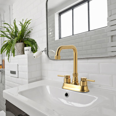 Centerset Bathroom Faucet With Aerators, Pop Up Drain Kit, 2-Handle Bathroom Sink Faucet