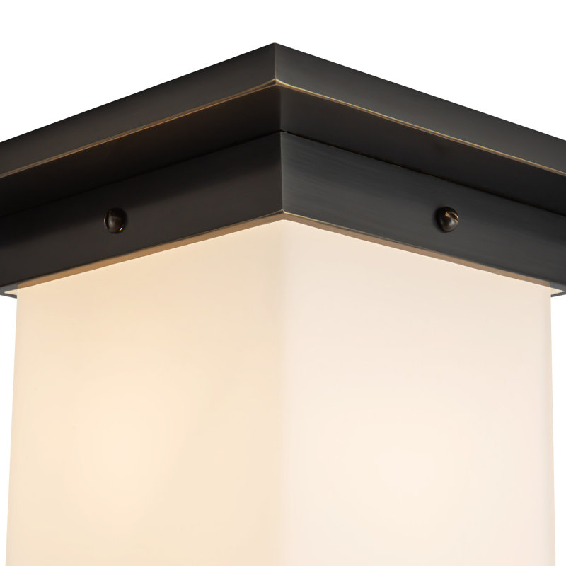 Mineral 8-in Brass Flush Mount, Oil Rubbed Bronze, Opal Glass