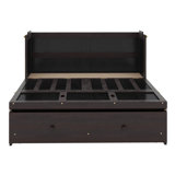 Wyncote Queen Size Murphy Bed, Solid Wood Murphy Bed Frame With USB Port And A Large Drawer