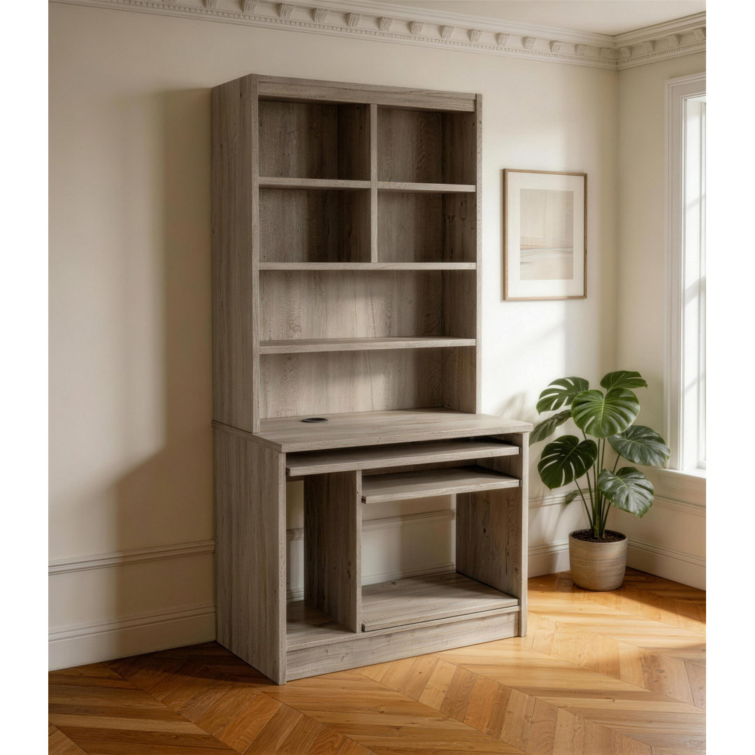 Fernande 85Cm W Rectangle Computer Desk with Hutch