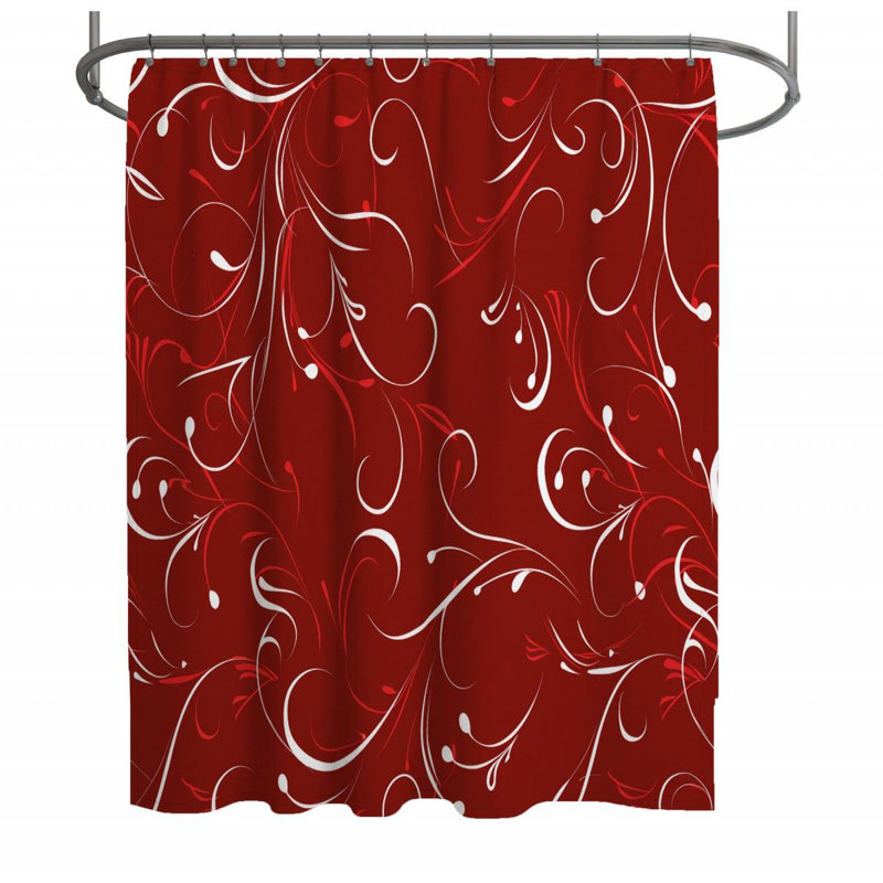 Rideau de douche à motif floral tourbillonnant_12439, H 93 po x l 70 po