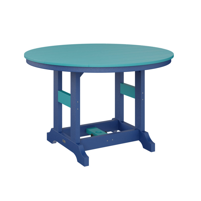 Garden Classic Outdoor Round Bar Table, 39.5" H x 48" W x 48" D, Pacific Blue, Aruba Blue