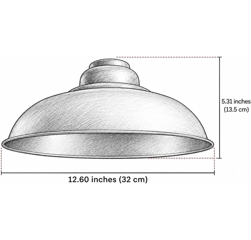 Semi-Curvy Metal Pendant Lamp Shade