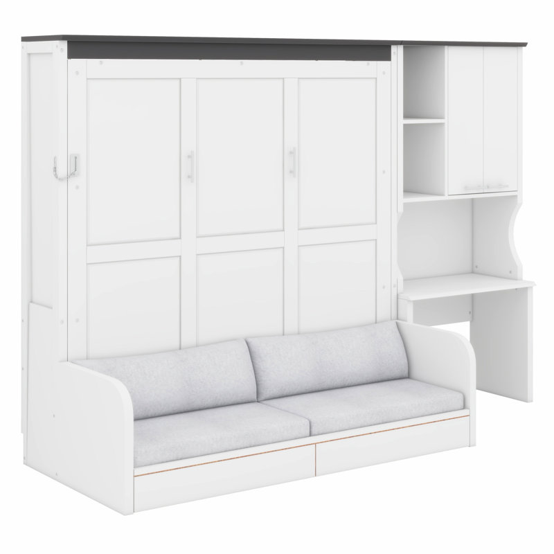 Lit escamotable à usages multiples avec canapé, bureau et armoire de rangement Murphy