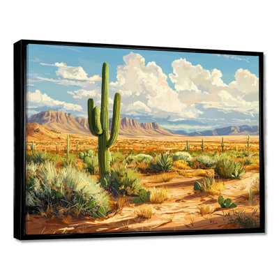 Kotick Cactus And Desert Sands In Arizona I - cactus Canvas Wall Art