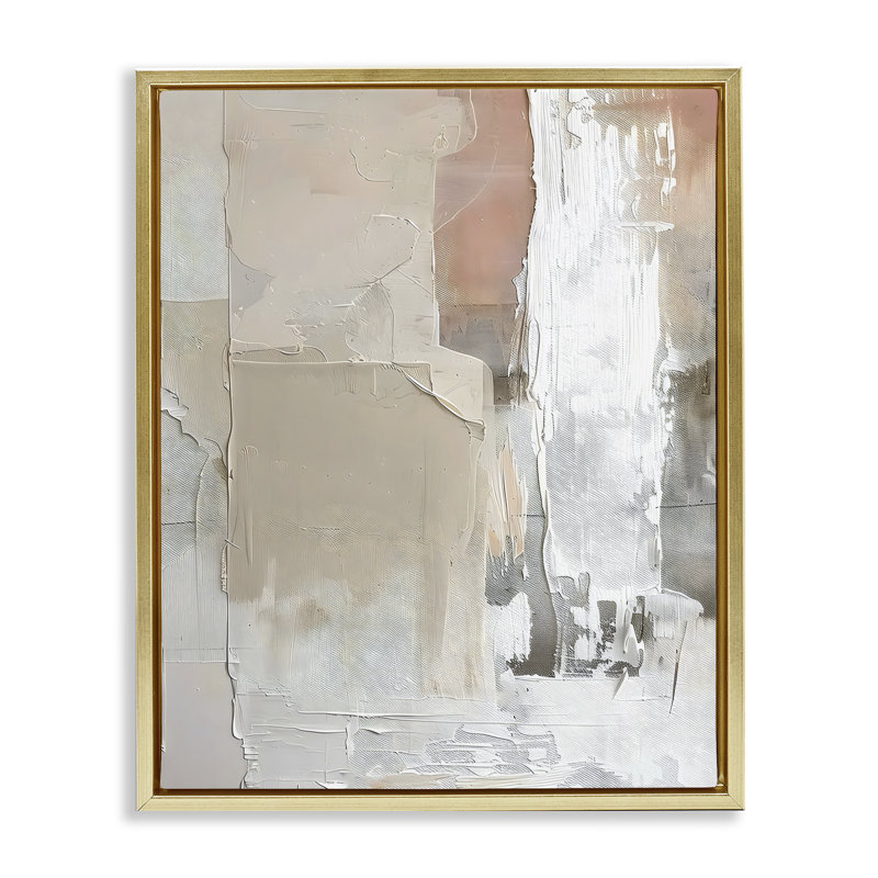 Subtle Abstract Floating Frame, design by Riley B, 21" H x 17" W, Metallic Gold Floater Frame