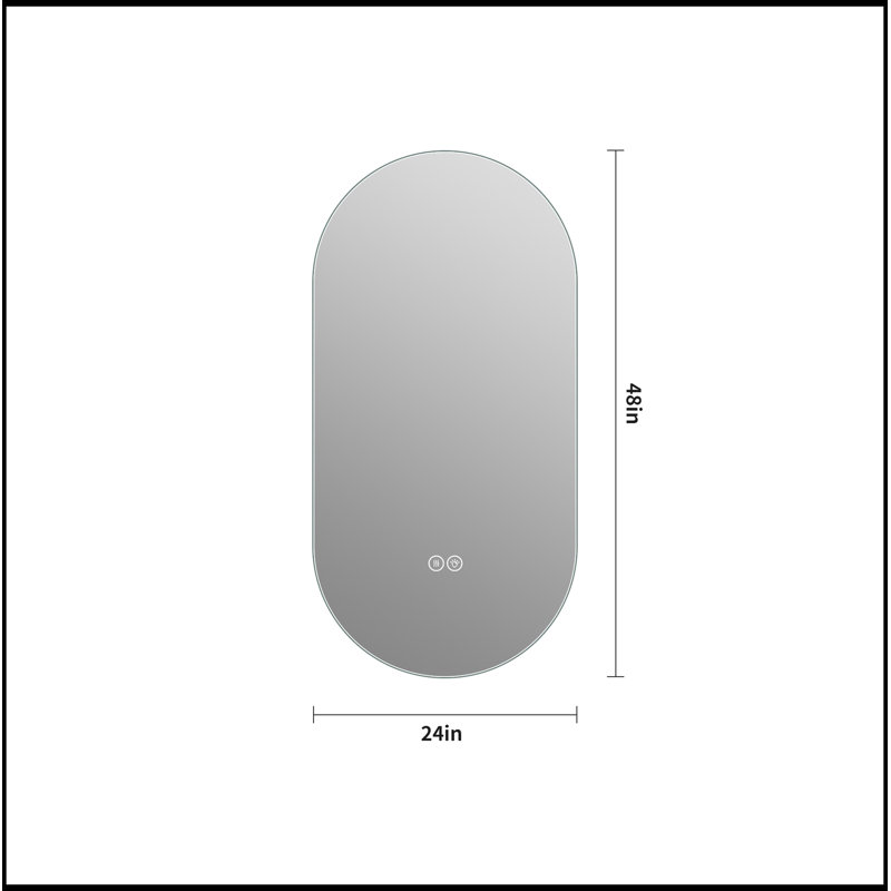 Ovale ovale avec lumière DEL et antibuée