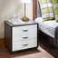 White And Black Bedroom Nightstand With 3 Functional Storage Drawers For An Inviting
