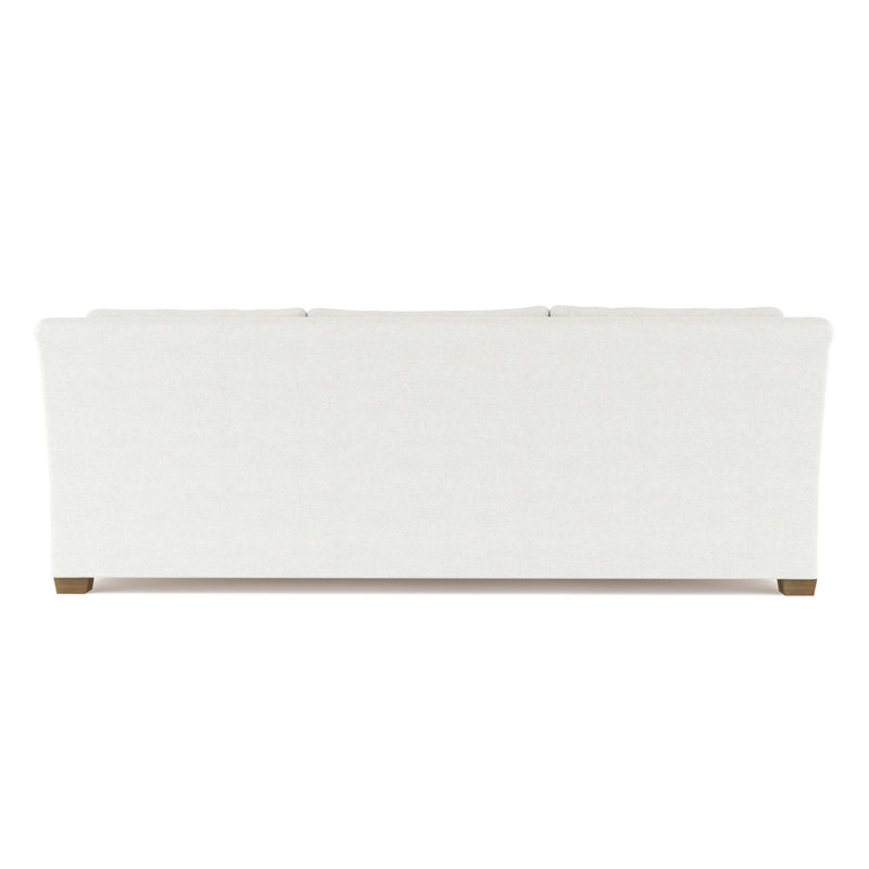 Thompson Rolled Slope-Arm Sofa, 32" H x 108" W x 46" D, Plush Velvet Blanc, Weathered