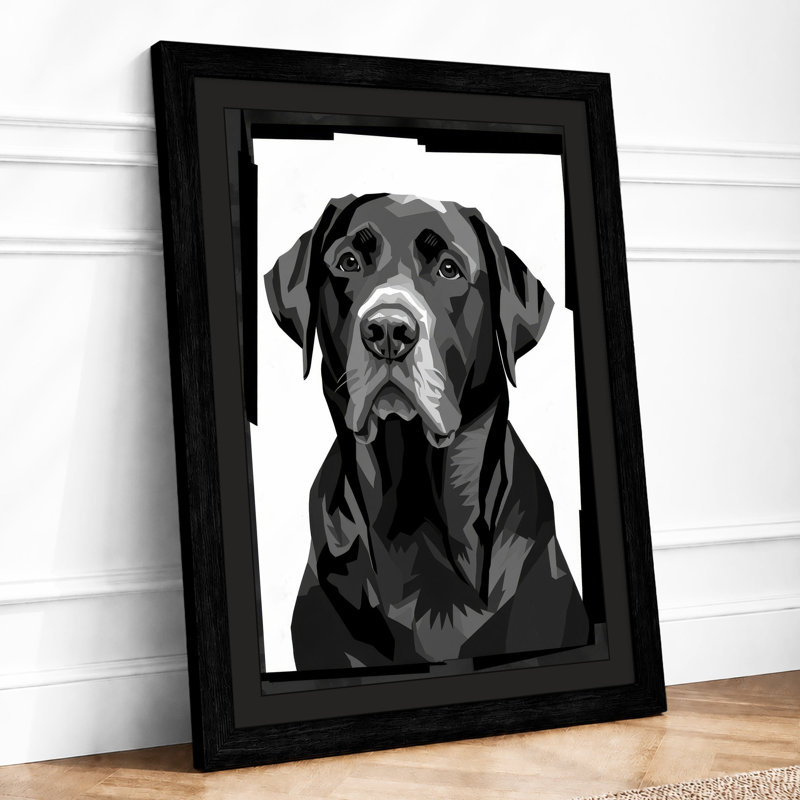 Labrador Portrait Minimalist - Print, Black, A3 - 42.0 x 29.7 cm
