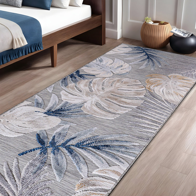 Chartier Machine Woven Floral Area Rug
