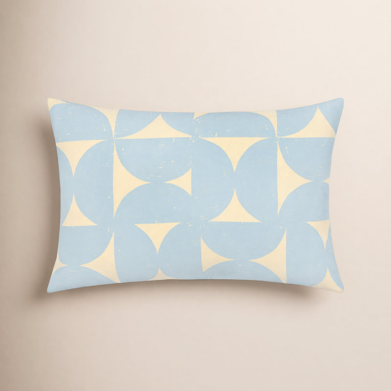 Frenk Pillow Cover & Insert A Lumbar Down, Light Blue/Light Beige, Down